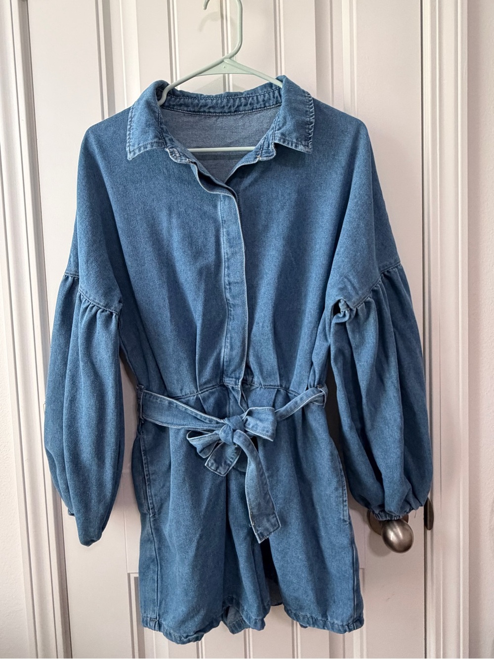 Denim Bell Sleeve Romper